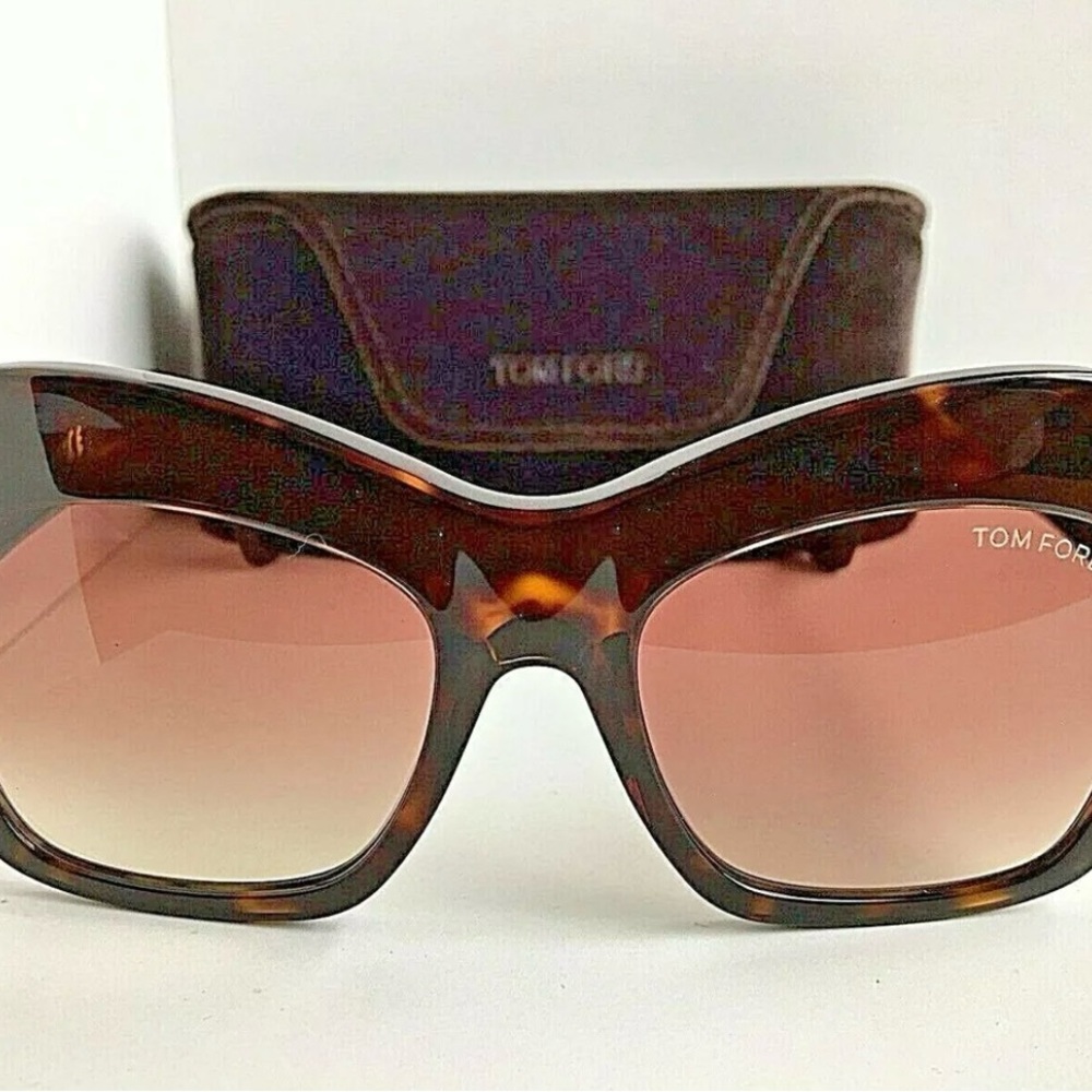 New Tom Ford  Emmanuelle
Tortoise Oversized Women's
Sunglasses